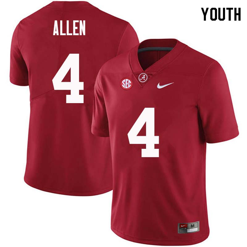 Alabama Crimson Tide Youth Christopher Allen #4 Crimson NCAA Nike Authentic Stitched College Football Jersey MO16X76XS